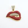 Colorful Diamond Lip Bite Pendant Hip Hop Cuban Chain Necklace