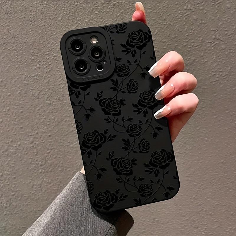 Simple rose graphic phone case for iPhone 15 14 13 12 11 x XR Xs SE2 SE 8 7 plus pro Max mini silicone back cover