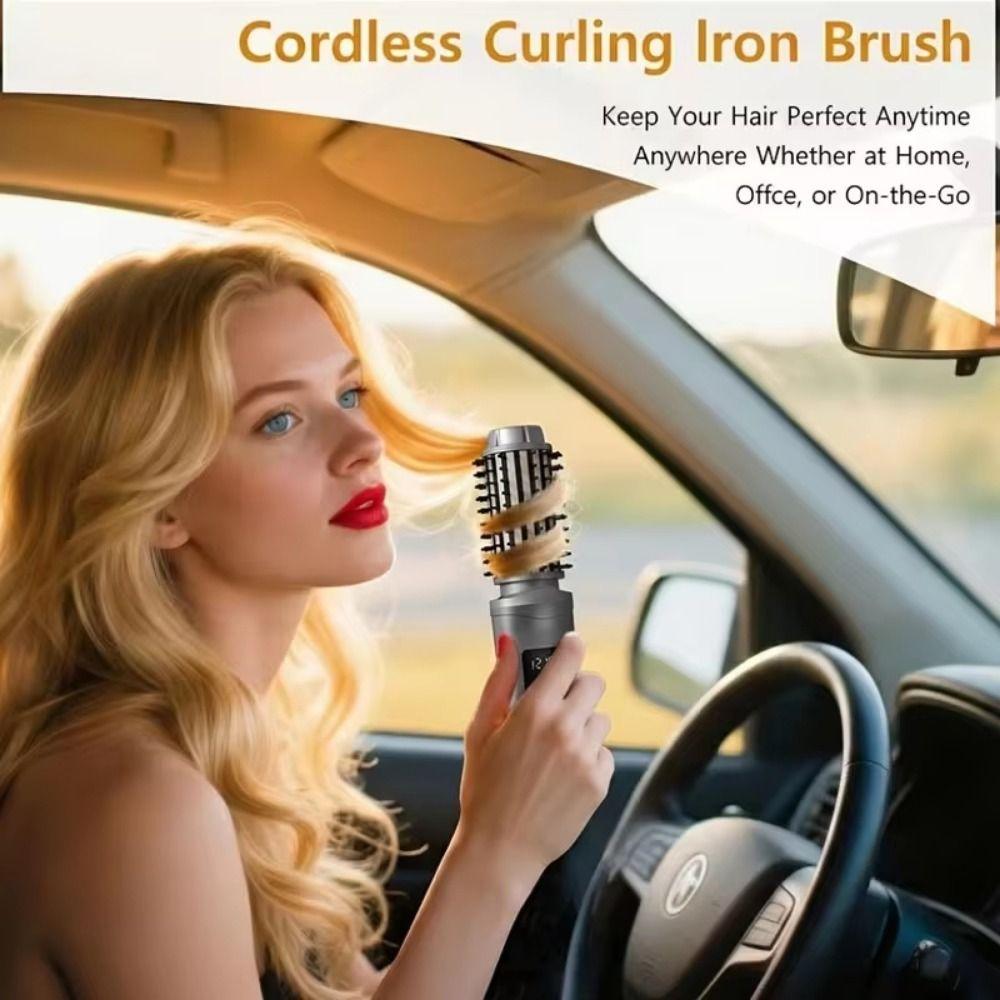 3 Temperature Negative Ion Straighten Brush Cordless Hair Flat Iron Hair Styling Comb Home Use