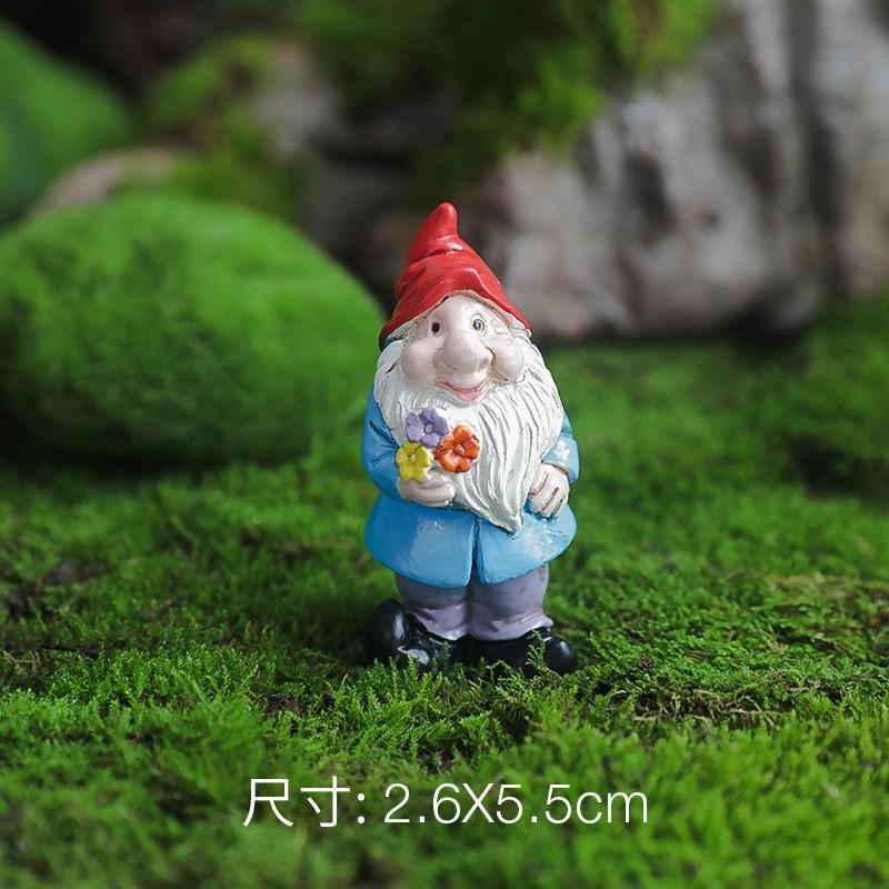 Nordic Style Resin Mini Figurines Set - Gnome Mushroom Frog Terrarium Decor Desktop Garden Ornament