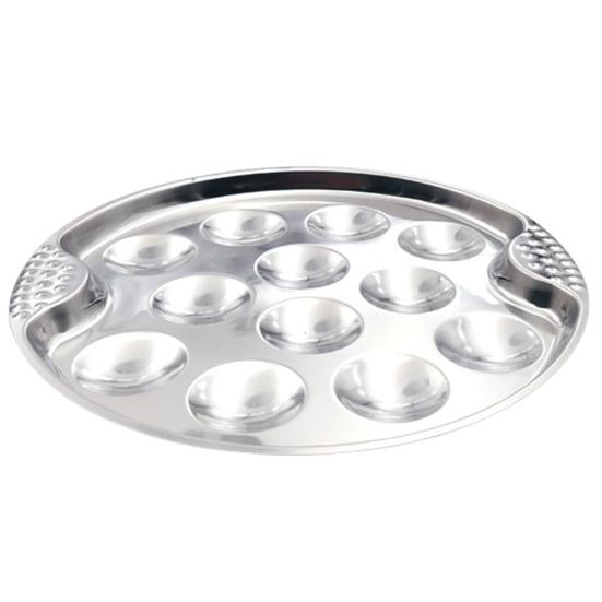 Escargot Plate 12-Holes Stainless Steel Snail Mushroom Escargot Baking Plate Dishes for Escargot