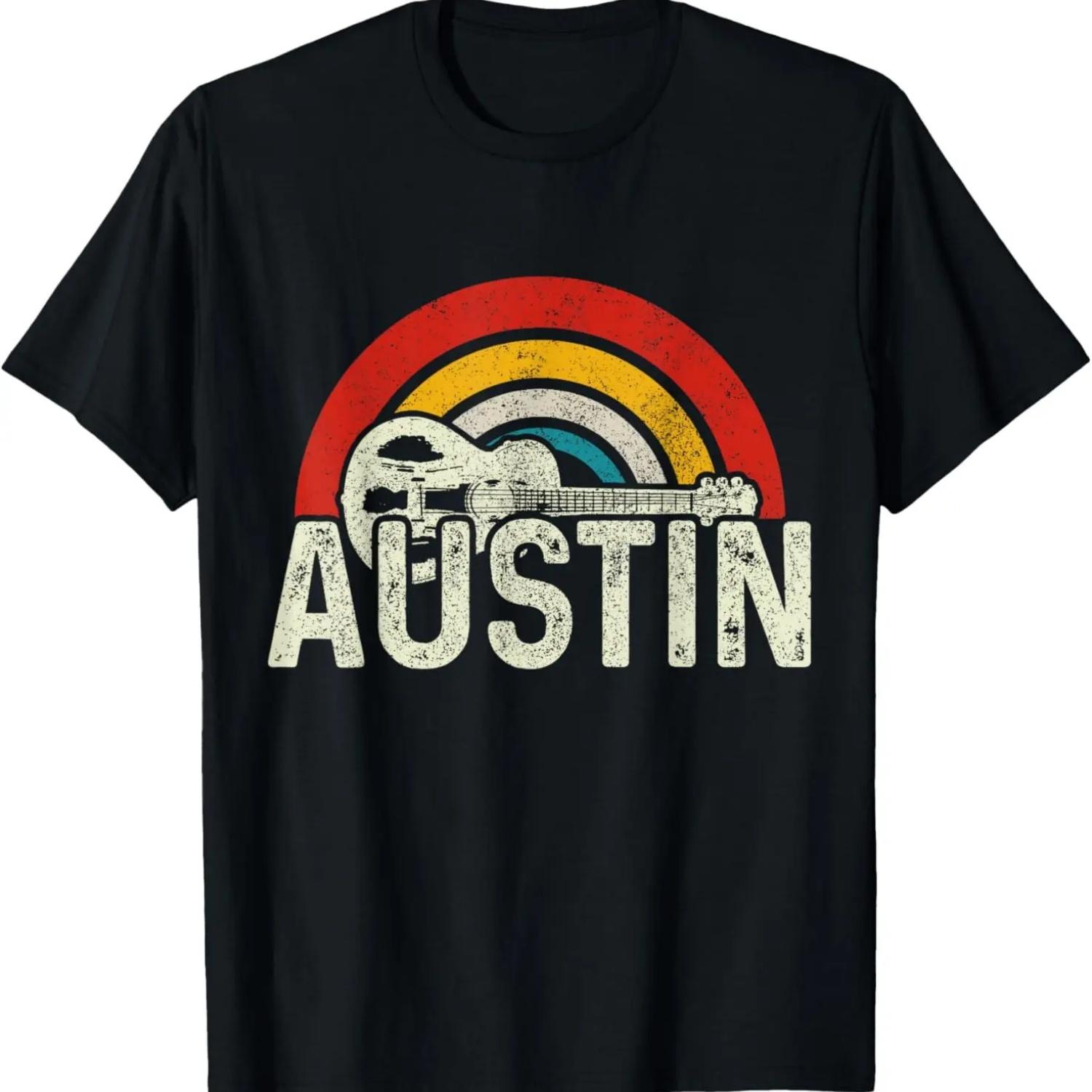 Austin Texas Guitar Country Music Folk Jazz Vintage T-Shirt XXXXL