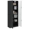 Cabinet Set 2 pcs Black Wood Based Material