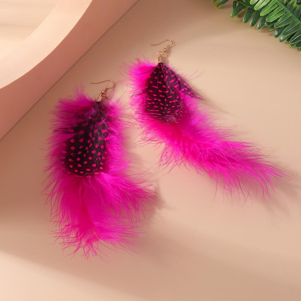 Pretty Feather Drop Earrings for Women Girls Bohemia Earrings Handmade Party Holiday Jewelry Gifts