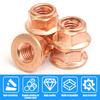 M8 Copper Plated Exhaust Manifold Nut Hex Flange Fastener Carbon Steel for BMW 3 Series E30 Engine Turbo Stud Pipe Repair Kit