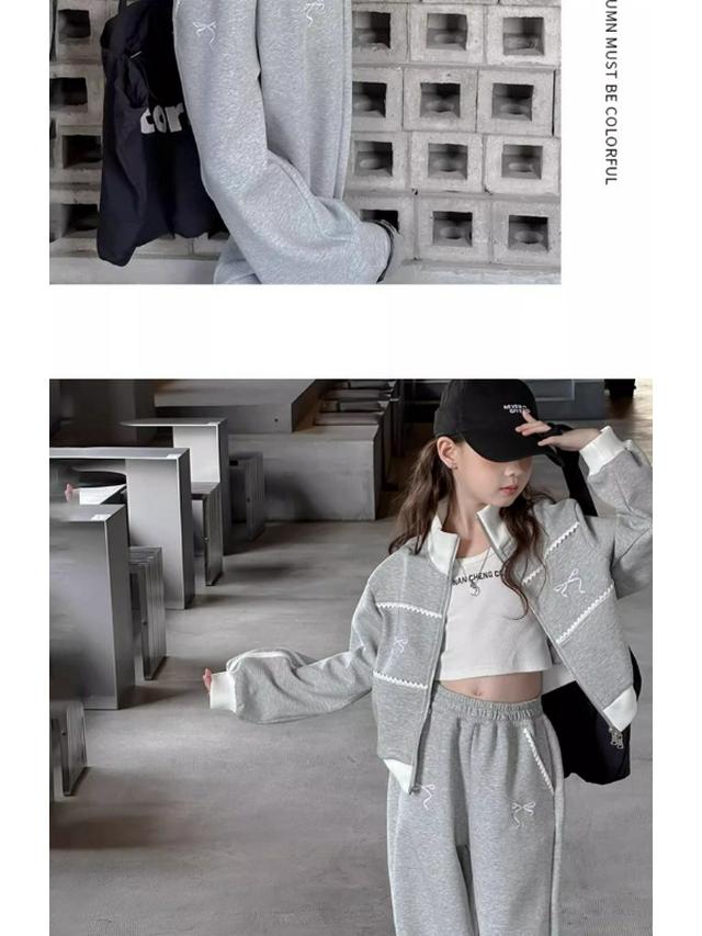 Cardigan da ragazza stile coreano primavera 2025 e pantaloni a gamba larga set casual due pezzi