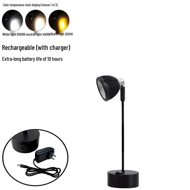 LED Batteriebetriebener Schmuckstrahler für Straßenstände und Schreibtische - Kabelloses Laden