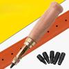 Hole Punch Screw Removable Book Drill Auto with 6 Size Tip 1.5-4mm Automatic Belts Screw Punch Leather Tool