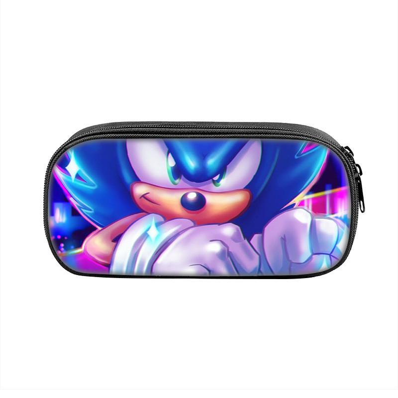 Sonic Cartoon Character Printed Student Single Layer Stationery Storage Bag For School And Gift