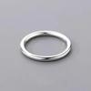 Damenring 999er Sterlingsilber Glatter Bandring mit rundem Stab - Einfaches Liebes-Partner-Passform-Design