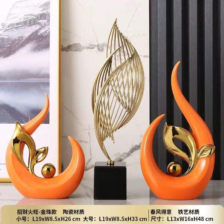 Modern High-end Luxury Ceramic Ornaments Artwork Home Livingroom Porch Figurines Decoration Cabinet Bookshelf Accessories Crafts