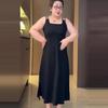 Plus Size Sleeveless Ice Silk Camisole Dress for Women 2-300 Jin: Summer Slimming Over-the-Knee Casual Dress