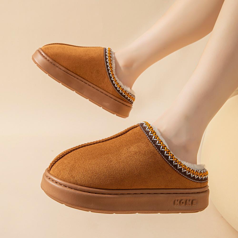 Comfortable New Style Pure Color Faux Suede Home Slippers For Women And Men Ideal For Warmth And Non-slip Durability In Multiple Sizes