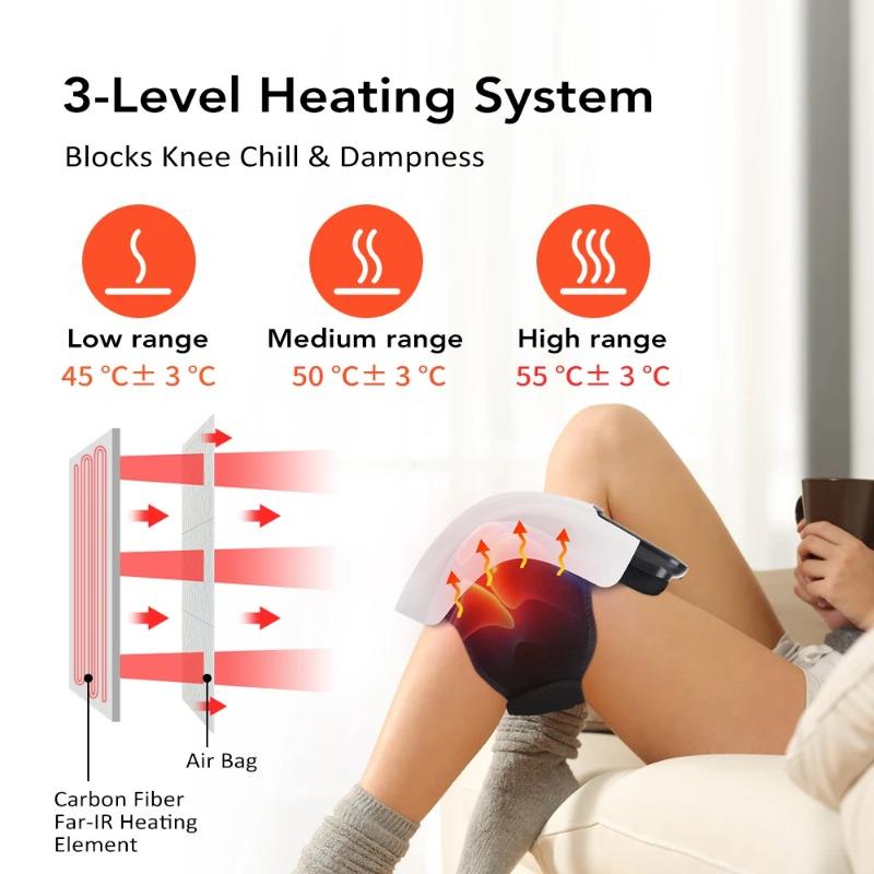 2026 New Gift Electric Knee Massager Infrared Heating Vibration Air Pressure Elbow Knee Massager Relief Swelling Stiff Joints Muscle Relax