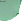 ZANZEA Women Round Neck 3/4 Sleeve Solid Color Casual Thin Blouses