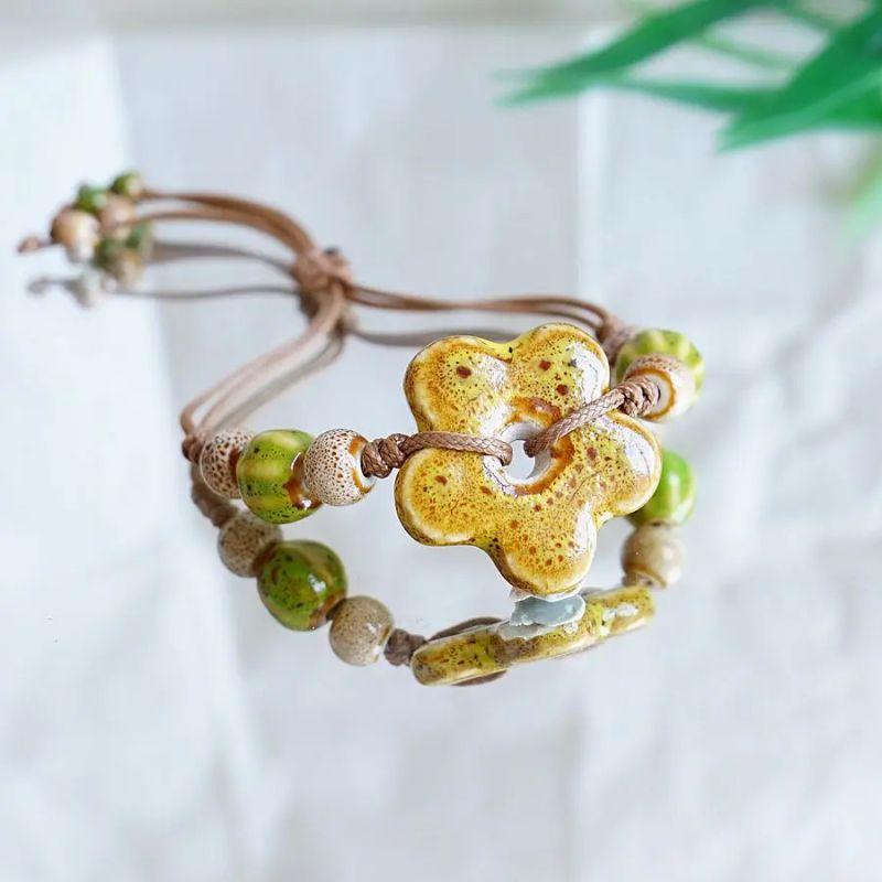 

Цзиндэчжэнь Керамический Плетеный Браслет Женский Модный Новый Китайский Стиль Артистичный Подруги Мори Стиль Китайский Древний Стиль Ремешок для Ношения Подарок 1023-02 flower glaze yellow