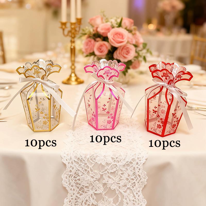 

WTEMPO PVC Decorative Gift Boxes Universal Packaging Portable Boxes DIY Foldable Clear Gift Boxes for Wedding Favors Birthday Gifts Party Supplies 30pcs разноцветный