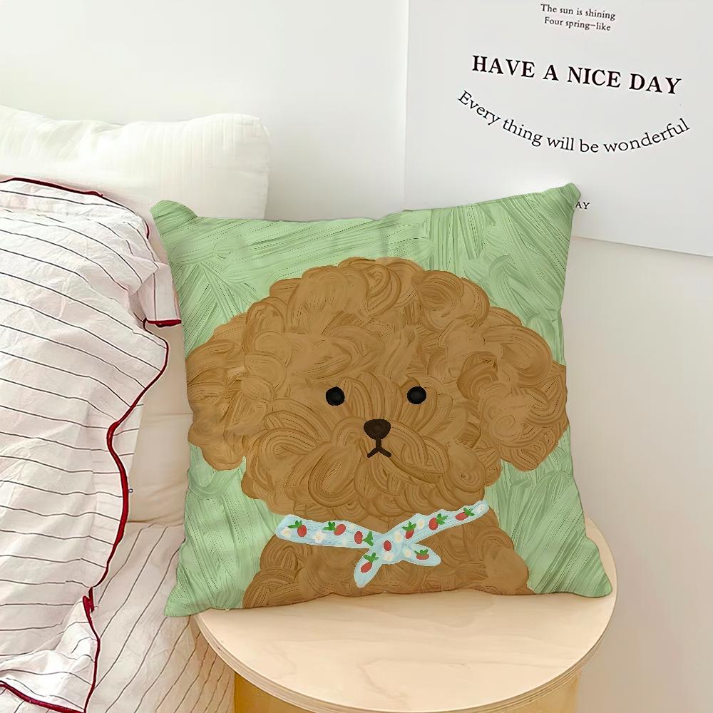 Cute cartoon art scribbled puppy dog art Comfortable soft Pillow Case for Sofa Living Room Home office Decor Protective Covers
