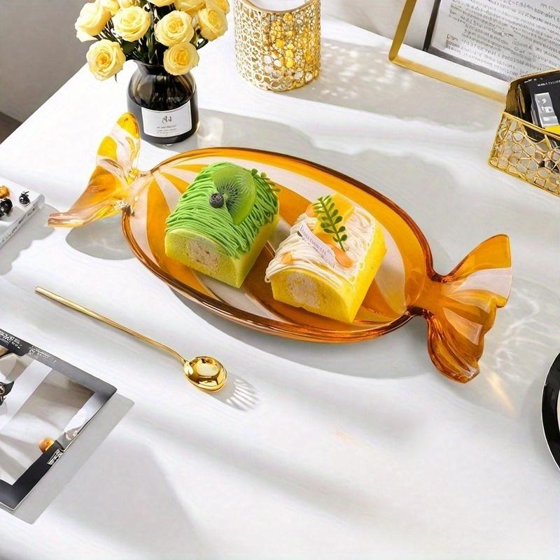 

Large Colorful Fruit Tray Candy Dish Snack Plate for Home Living Room Coffee Table Dessert Serving Platter жёлтый
