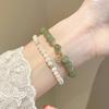 Original natural Hetian jade bracelet with fortune charm, jadeite women's bracelet, light luxury niche gift for mothers