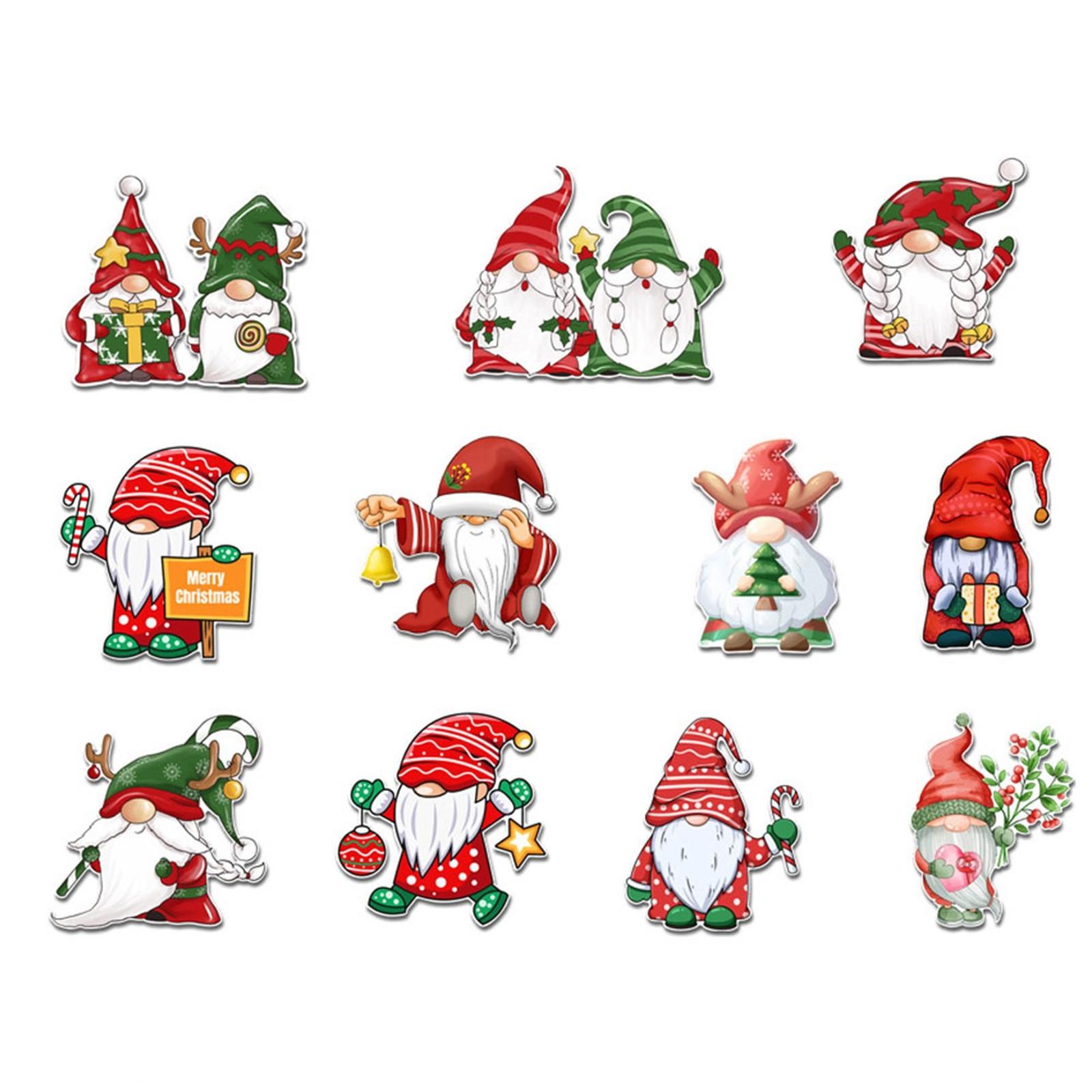 

Christmas Car Refrigerator Decorations Reflective Santa Deer Magnet Ornaments Xmas New Year Holiday Home Decor One Size