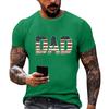 Men's Loose Fit Short Sleeve T Shirt Dad Flag Print Casual Summer Daily Wear Comfortable Lightweight Top