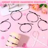 24 Pcs Breast Cancer Awareness Bracelets For Women, Pink Ribbon Bracelets, Adjustable Cord And Braided Ribbon, Chest Accessories