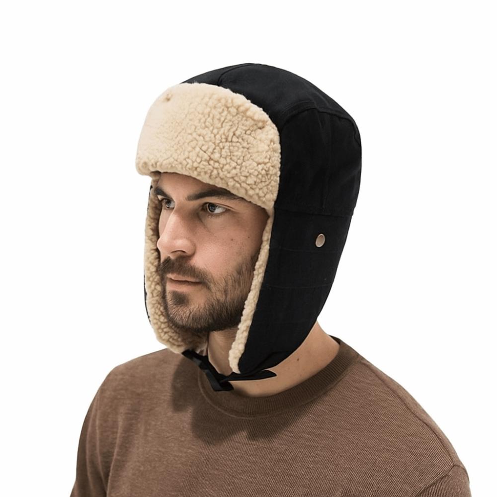 Windproof Ear Protective Hat Thickened Lei Feng Cap Simple Winter Plush Hat  Ski