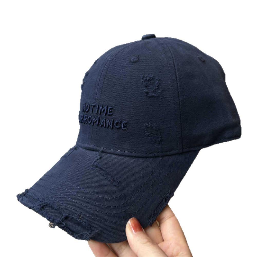 Korean Letter Baseball Hat Alphabet Embroidery Holes Peaked Cap Casual Snapback Cap  Men Women