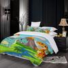 Desenho Animado Dinossauro, Conjuntos de Cama de Microfibra, Roupa de Cama Infantil com Zíper Decoração de Quarto Capa de Edredom para Adolescentes Adulto 3 Peças