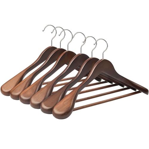 Wooden Suit Hanger, Clothing Hanger, Large Shoulder Width, Non-Slip, for Suits, Jackets, and Coats, Ideal for Hotels