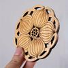 Kreative Lotusblumen-Getränkeuntersetzer aus Holz, rund, Tassenunterlage, Tischset für Tee, Kaffeetasse, Tischset, Heimdekoration, Küchenzubehör