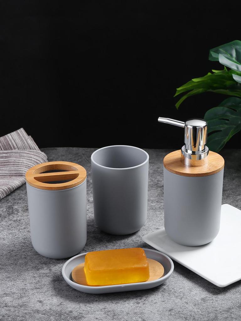4Pcs 5pcs Bathroom Accessories Set Plastic Bathroom Decor Sets Accessories