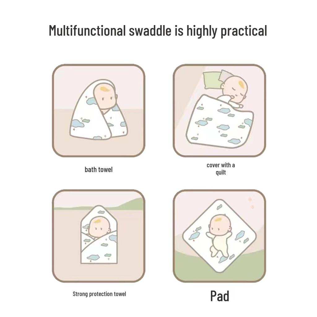 Six-Layer Pure Cotton Baby Blanket and Swaddle Wrap for Newborns