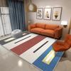 Tapis Géométrique Nordique pour Salon Décoration Luxe Léger Maison Facile à Nettoyer Tapis Doux Chambre Dressing Tapis Antidérapant