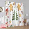 2 Stück, 2D-Flachdruck Muster Vorhänge Weihnachtsbaum Geschenke Lebkuchen Süßigkeiten (2) Vielseitiges Polyester (ohne Stange) Dekorationen