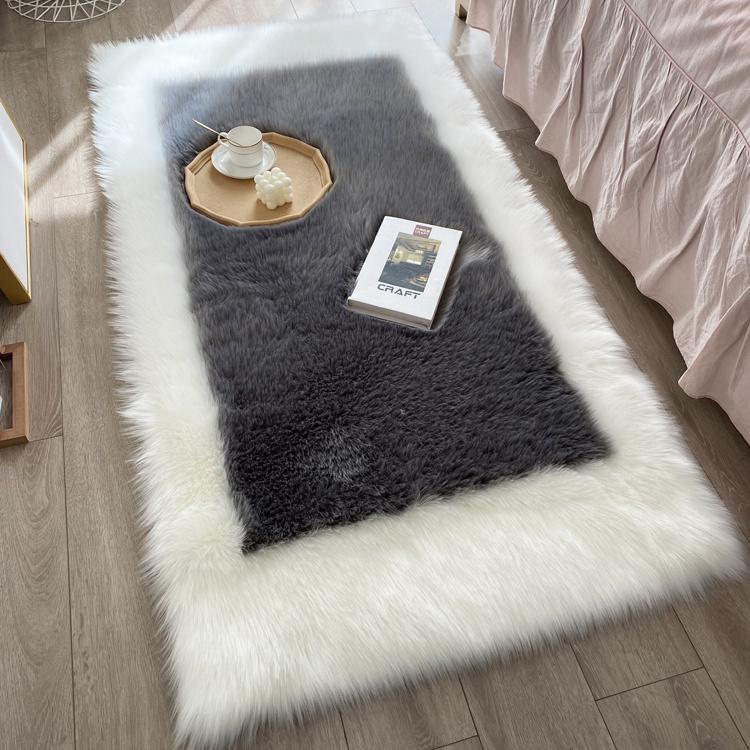 Coperta da letto semplice ed elegante a forma di schiena in finta lana per camera da letto, da comodino, per bovindo, balcone, a pelo lungo, per soggiorno, tavolino da caffè, tappeto da pavimento