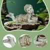 Garden Statue with Light Child Statue Garden Decoration Lying Down Child