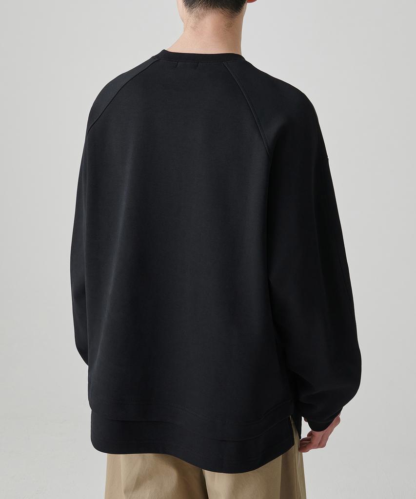 MUSINSA STANDARD Flat Terry Oversized Double Layer Sweatshirt [Black]