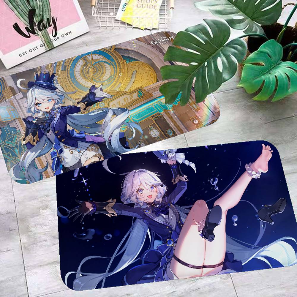 HD New Pretty Genshin Impact Furina Anime Entrance Door Mat Nordic Style Home Doormat Bathroom-Toilet Mats Bedroom Decor Mat