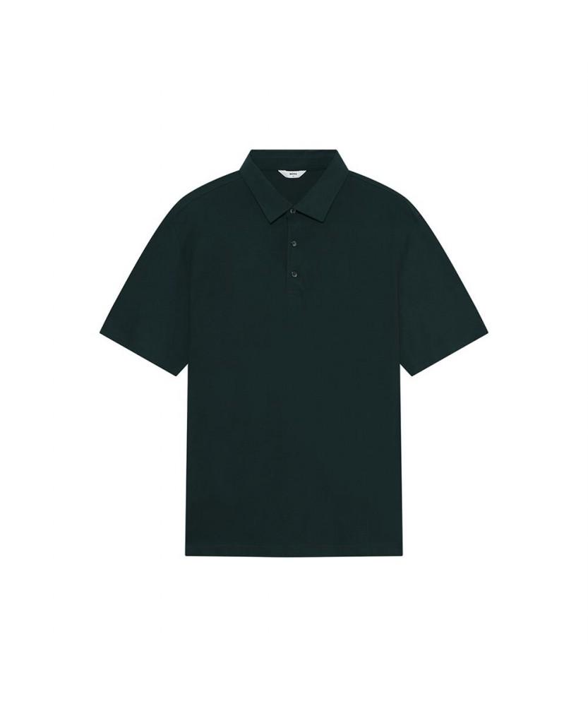 NOTIG 100% Cotton Solid Collared Short Sleeve T-Shirt Green