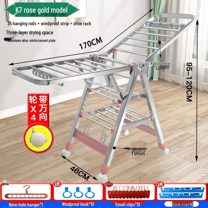 Floor-Standing Folding Towel and Clothes Rack for Hairdressing Salons and Barber Shops