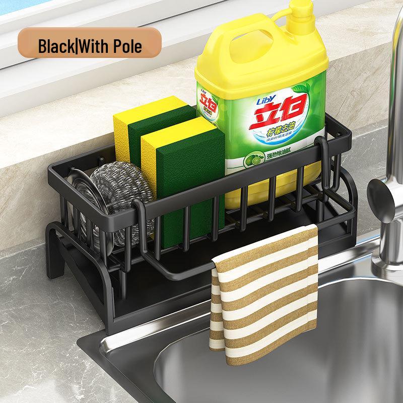 Kitchen Sink Storage Rack - Drain Rack for Detergent, Sponge, and Steel Wire Ball