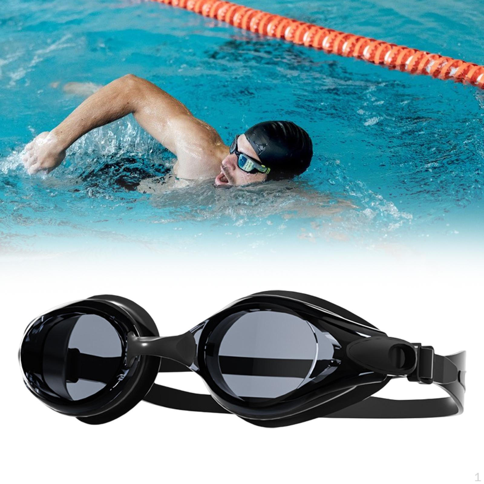 

Adult Swim Goggles Swimming Comfortable Lightweight No Leakage Anti Fog Trendy Portable чорний