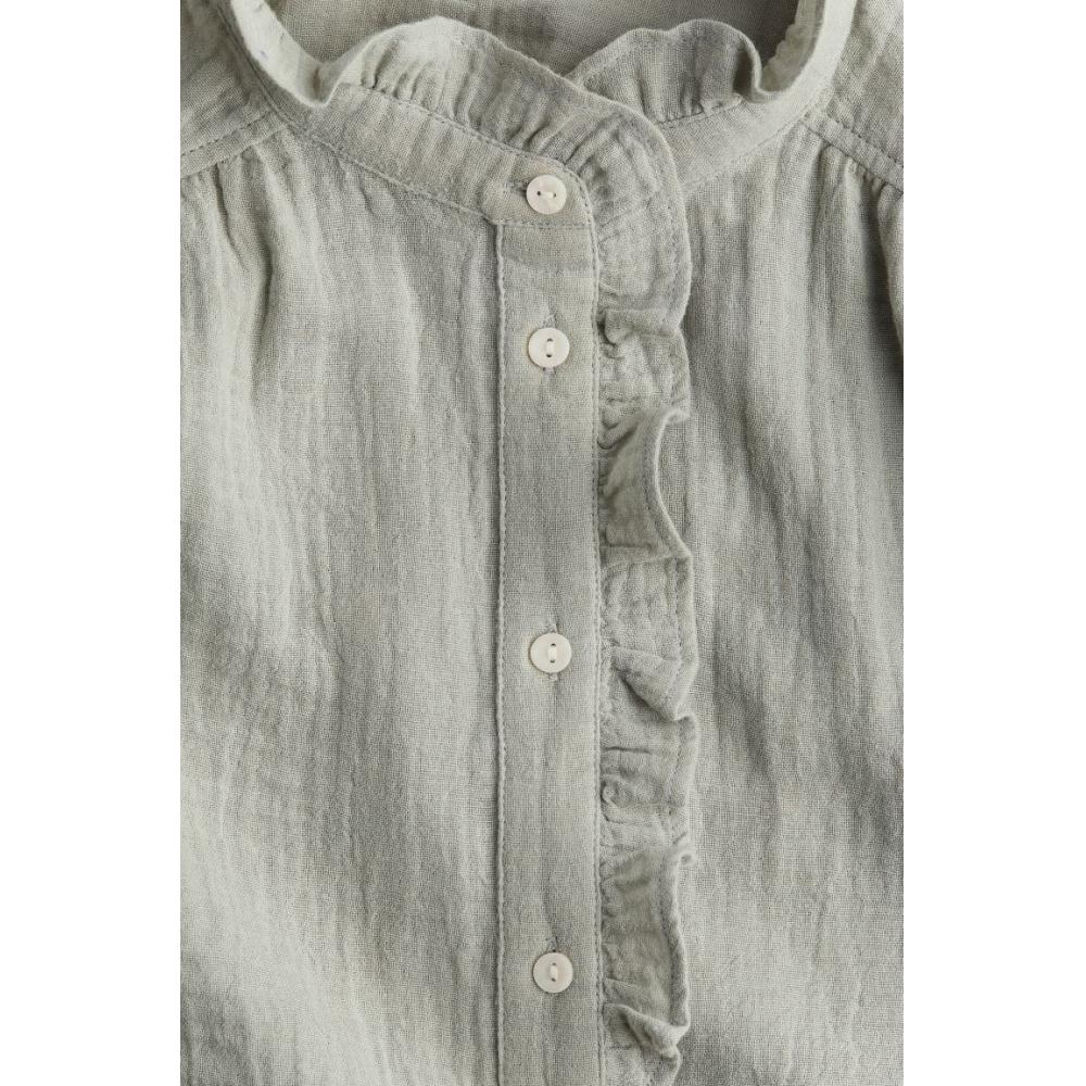 

Муслиновая блузка HM с рукавами-бабочками Светло-зеленый хаки