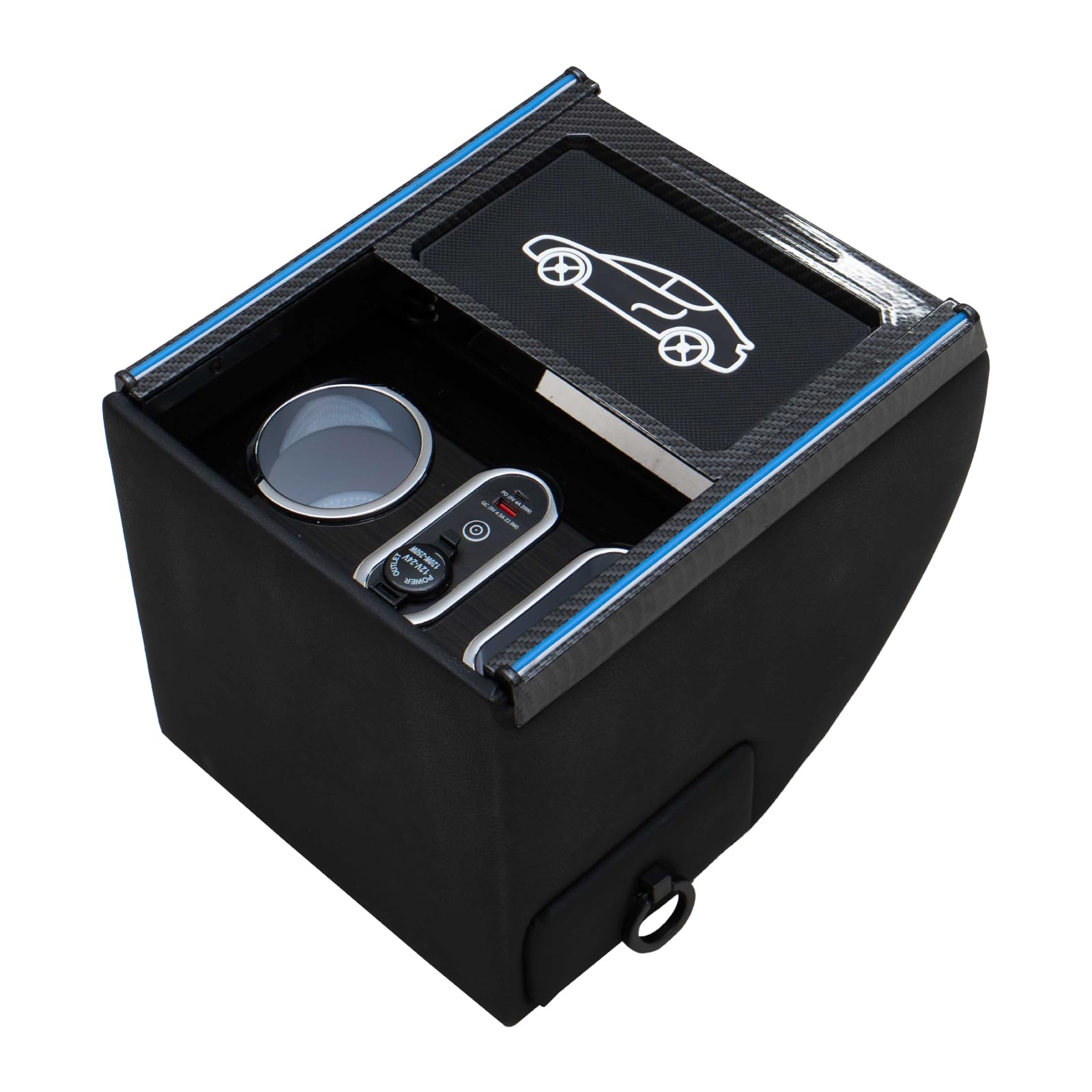 

Craftworks Custom Console Box with Drink Holder and Storage Center Console Wireless N-BOX JF5/JF6 (New N-BOX Model) (No Charging) чёрный