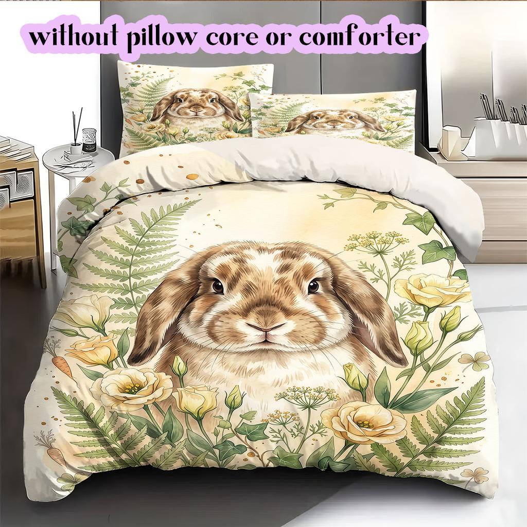 Watercolor Animal Painting Pattern Bedding,Quilt Set Quilt Cover Pillowcase Home Birthday Gift (1*duvet Cover+2*pillowcase,without Core)