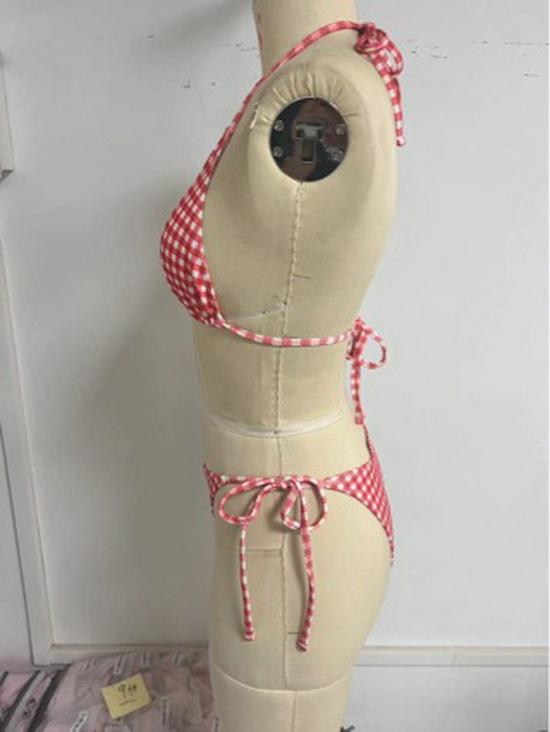 2024 European & American Women's Sexy Printed Tie Bikini Set