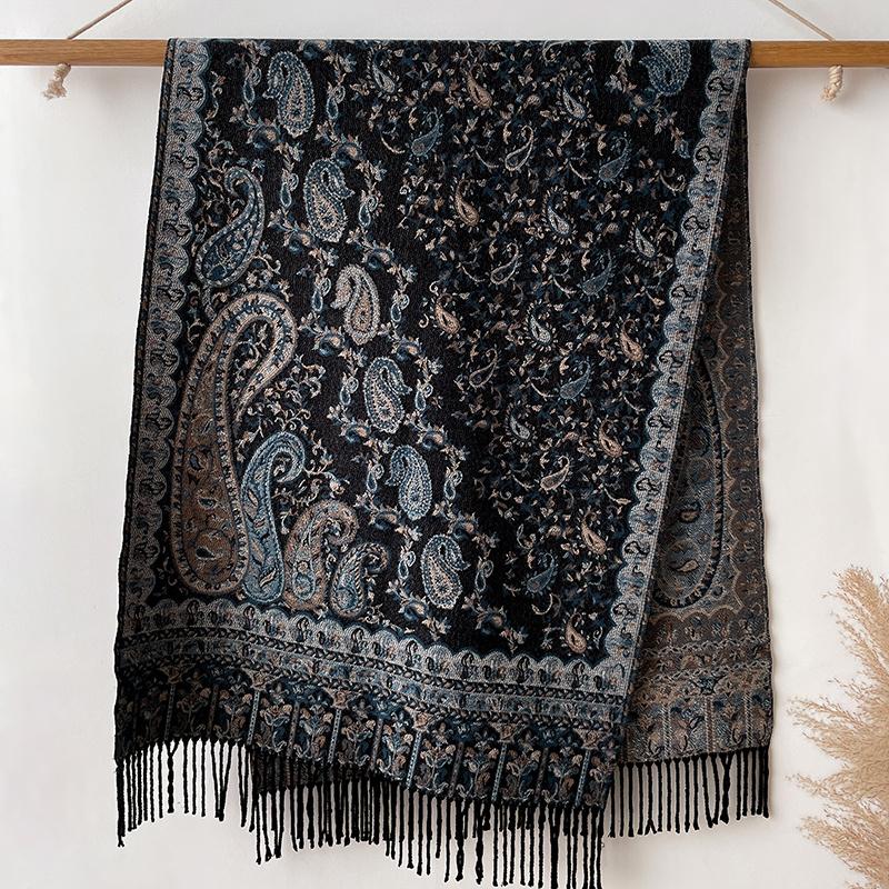Fashion Thick Soft Cashmere Luxury Brand Jacquard Scarf Women Winter Poncho For Lady Casual Neckerchief Bandana Shawl Headband