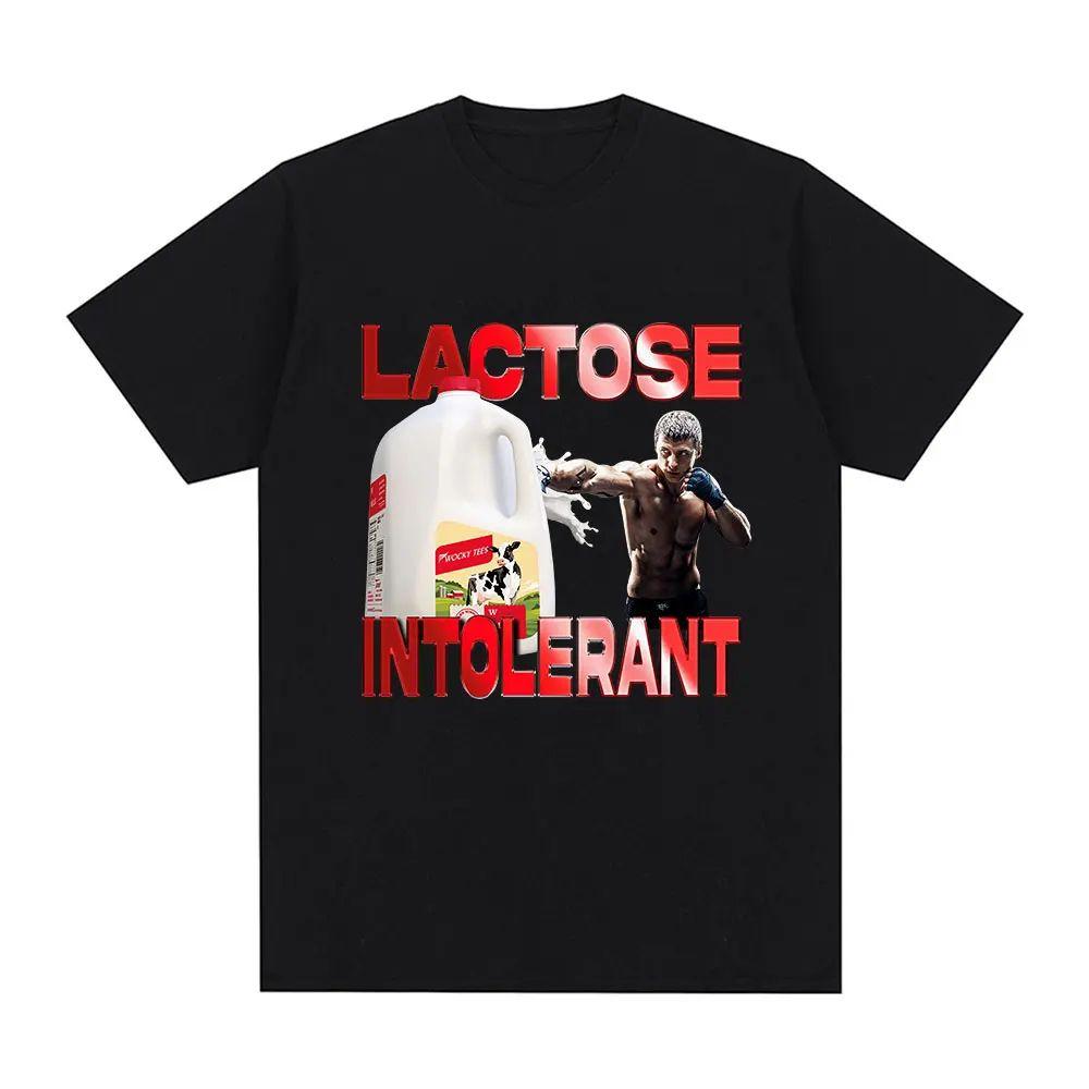 Lactose Tolerant Funny Meme Graphic T Shirt Milk Makes My Tummy Hurt T-shirt Fashion Vintage Hip Hop Short Sleeve T-shirt Unisex